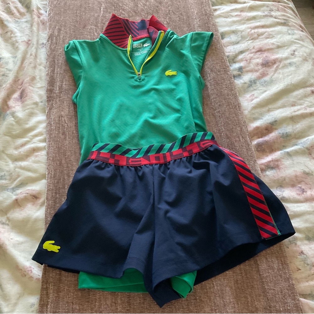 Lacoste Green Polo Top with Navy Athletic Skort